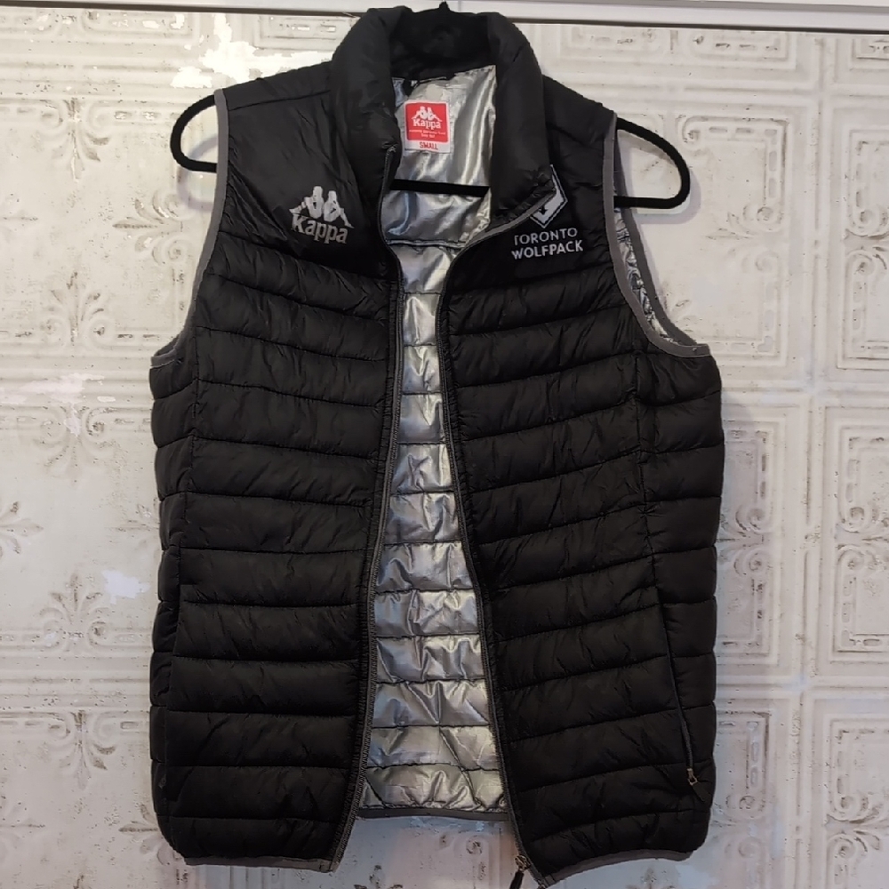 Kappa Black and Silver Puffer Vest
